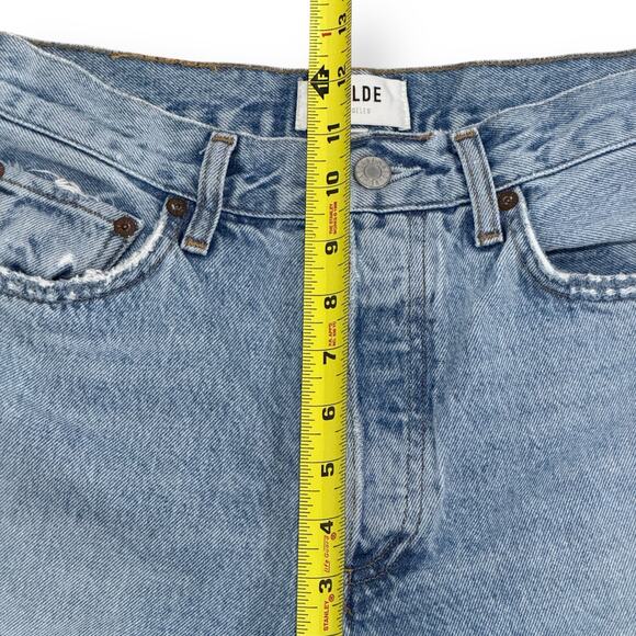 AGOLDE Relaxed Boot Jeans in Curio Size 25 Mid Rise Raw Hem Button Fly - Picture 12 of 13